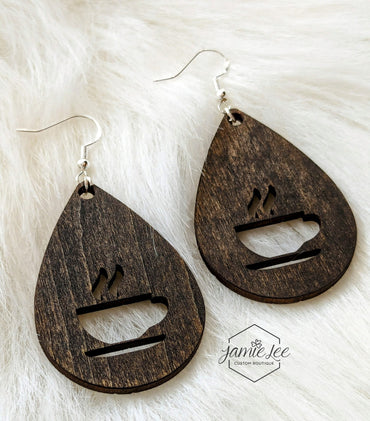 Teardrop Coffee Earrings