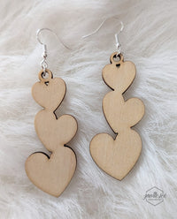 Heart Trio Earrings