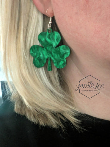 Shamrock Acrylic Earrings