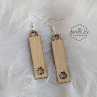 Rectangle Earrings with shamrock