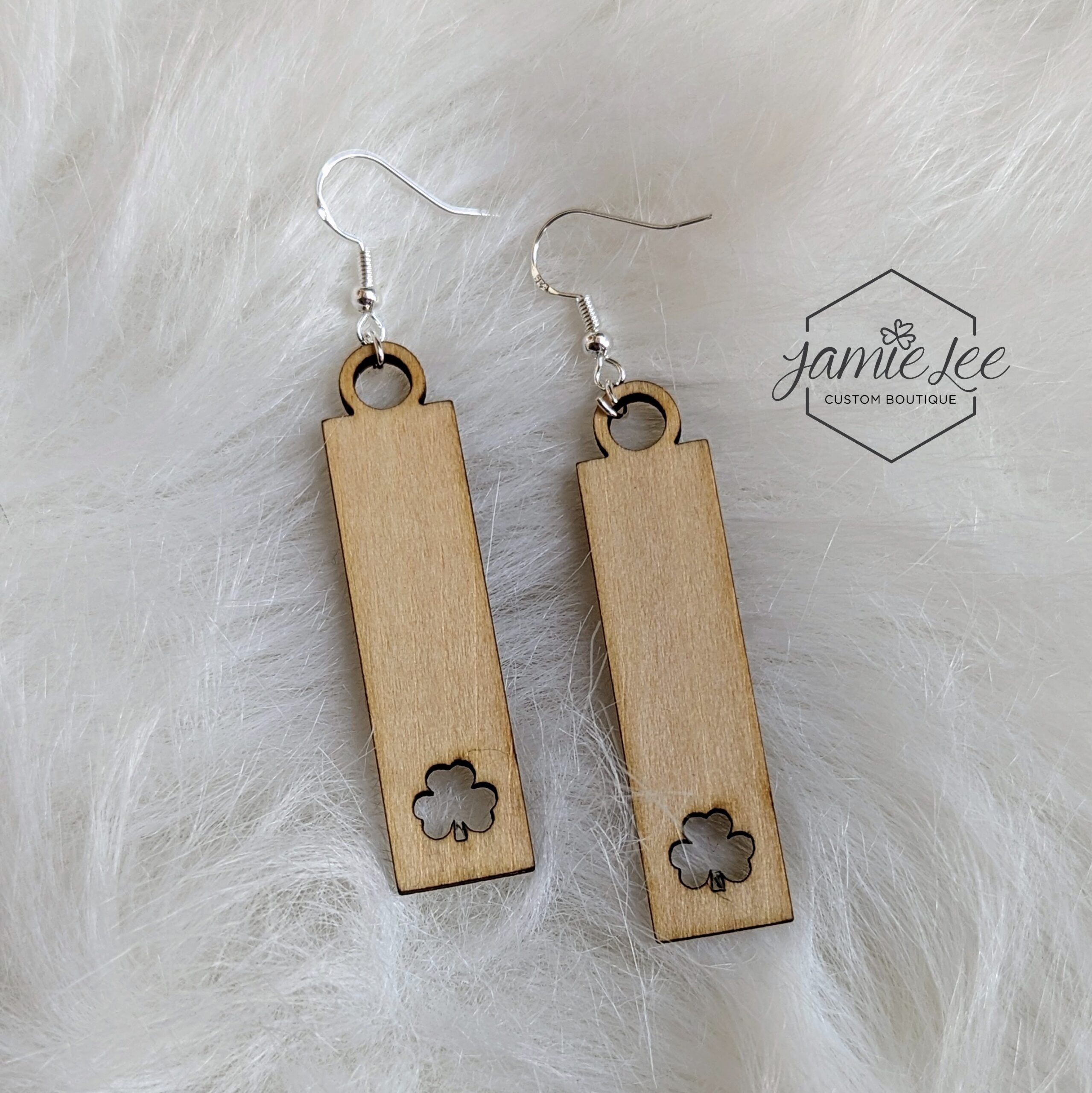 Rectangle Earrings with shamrock