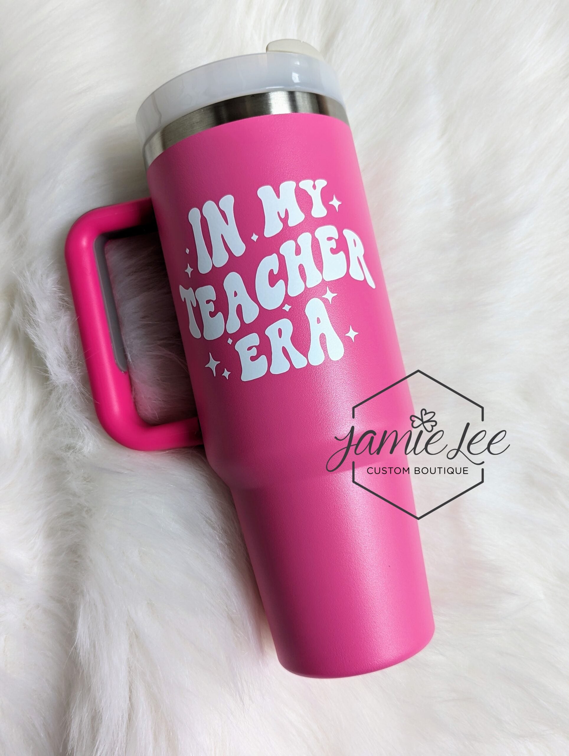 In My Teacher Era pink tumbler