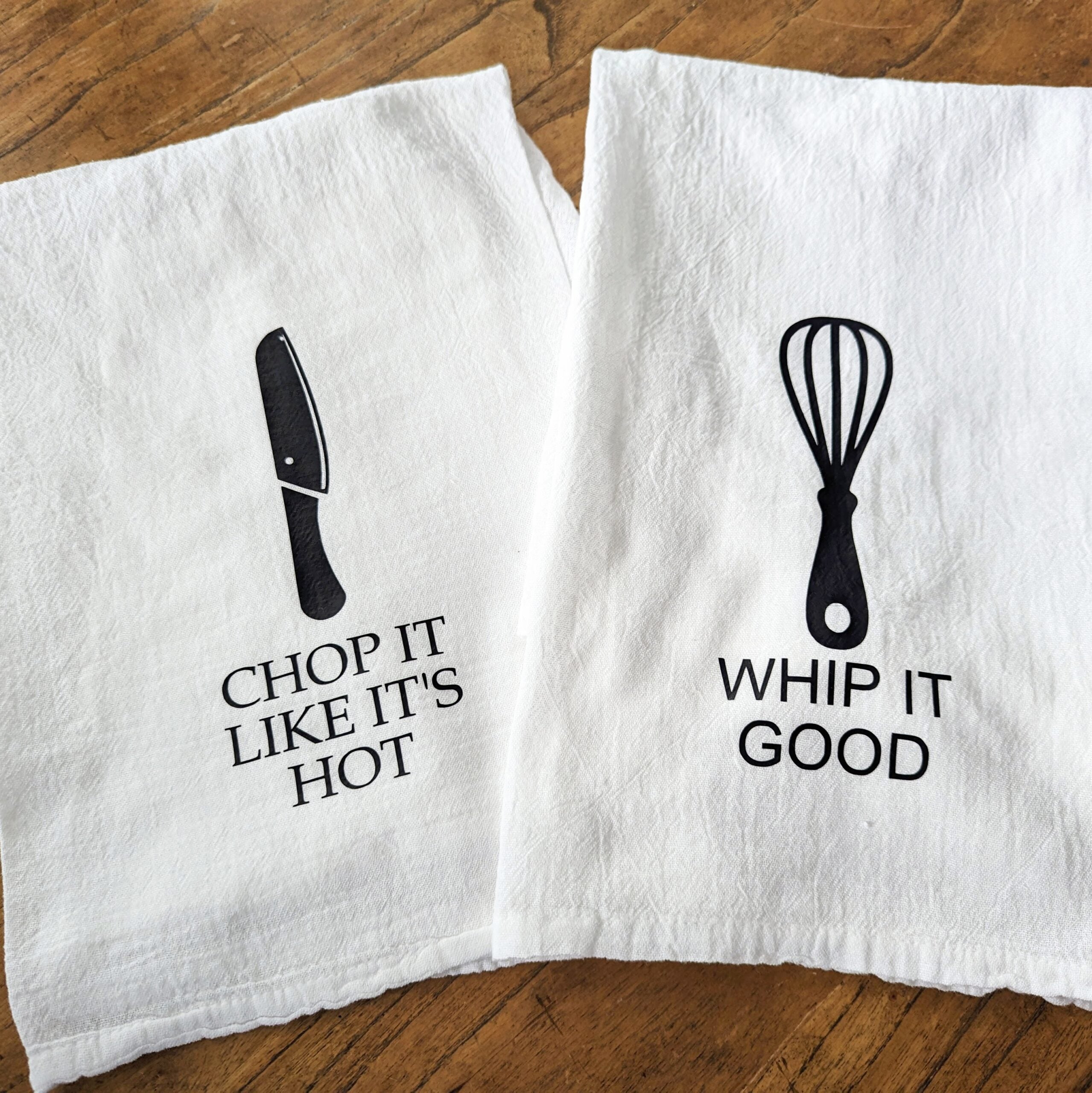 Whip and Chop towels