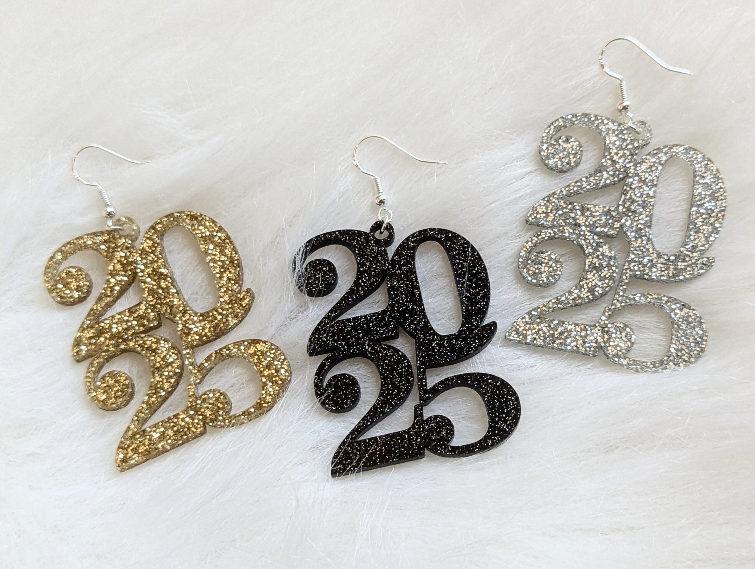 2025 Glitter Earrings (NYE)
