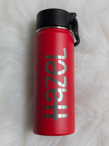 CUSTOM Name 18oz Water Bottle (laser engraved)