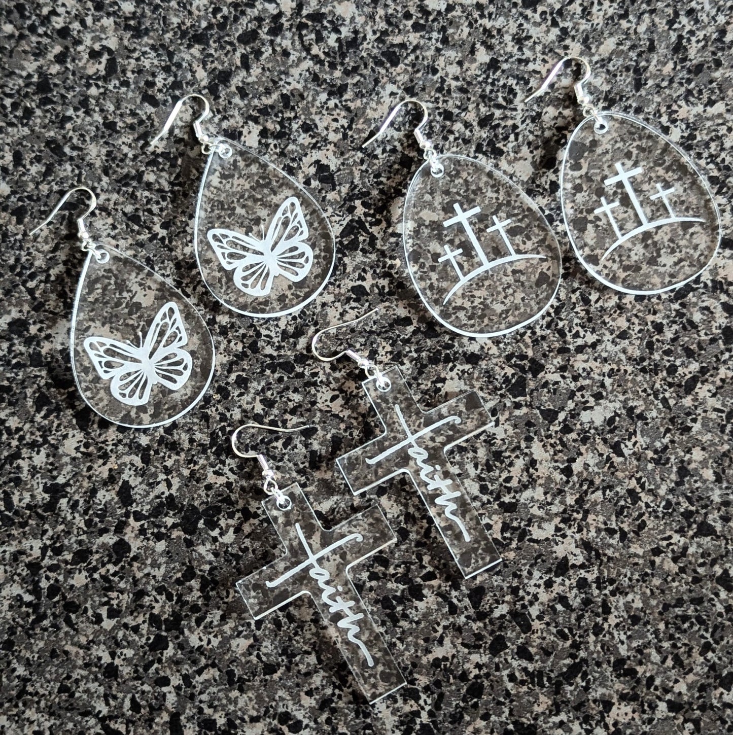 Easter Clear Acrylic Earrings