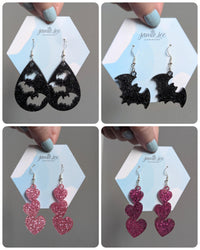 Hearts & Bats Acrylic Earrings