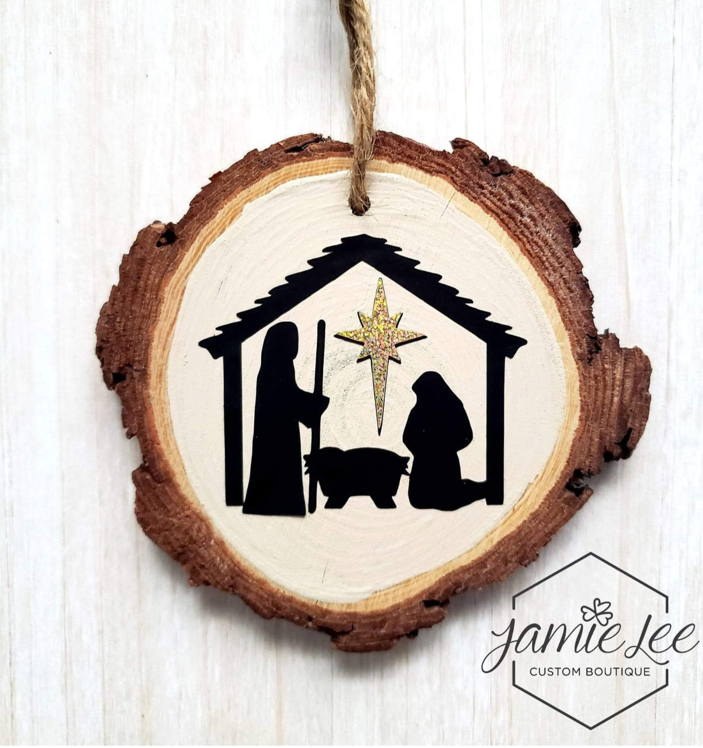 Nativity Wood Slice Ornament